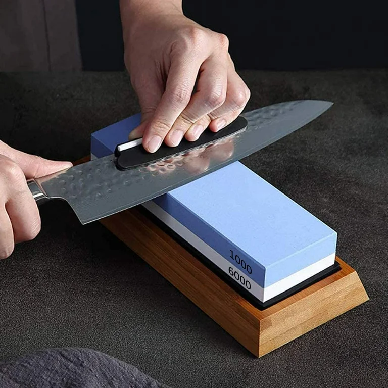 Knife Sharpening Stone (Water Stone with Bamboo Base) - Credits: Walmart